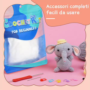 Kit de <span class=keywords><strong>ganchillo</strong></span> de gran oferta para principiantes, Kits de <span class=keywords><strong>ganchillo</strong></span> de elefante <span class=keywords><strong>con</strong></span> tutoriales en video <span class=keywords><strong>paso</strong></span> <span class=keywords><strong>a</strong></span> <span class=keywords><strong>paso</strong></span>, Kit de <span class=keywords><strong>ganchillo</strong></span> para principiantes para adultos y niños - Product Image 5
