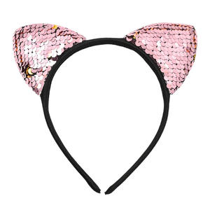 Flip Fish Scale <span class=keywords><strong>Cat</strong></span> Ear Hoofdband Voor Kinderen Eenvoudige Zoete Cartoon Pailletten Haaraccessoires Voor Vakanties - Product Image 6
