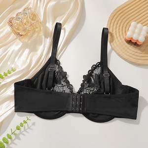 Il popolare reggiseno taglie forti di Amazon in stile europeo americano con ferretto in pizzo Push-Up per donne paffute Lingerie all'ingrosso a basso prezzo - Product Image 4