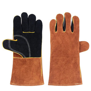 कार्य सुरक्षा के लिए उच्च गुणवत्ता वाले काउहाइड चमड़ा प्रतिरोधी वेल्डिंग दस्ताने - Product Image 4