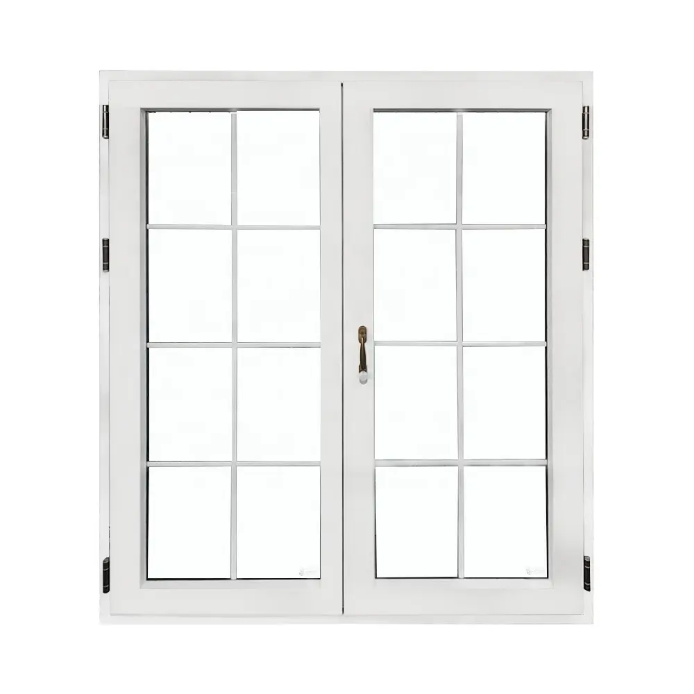 Fransız tarzı çift camlı kapı alüminyum kaplı ahşap pencere yılında izgaralar beyaz renk ahşap ile salıncak kapı kapılar