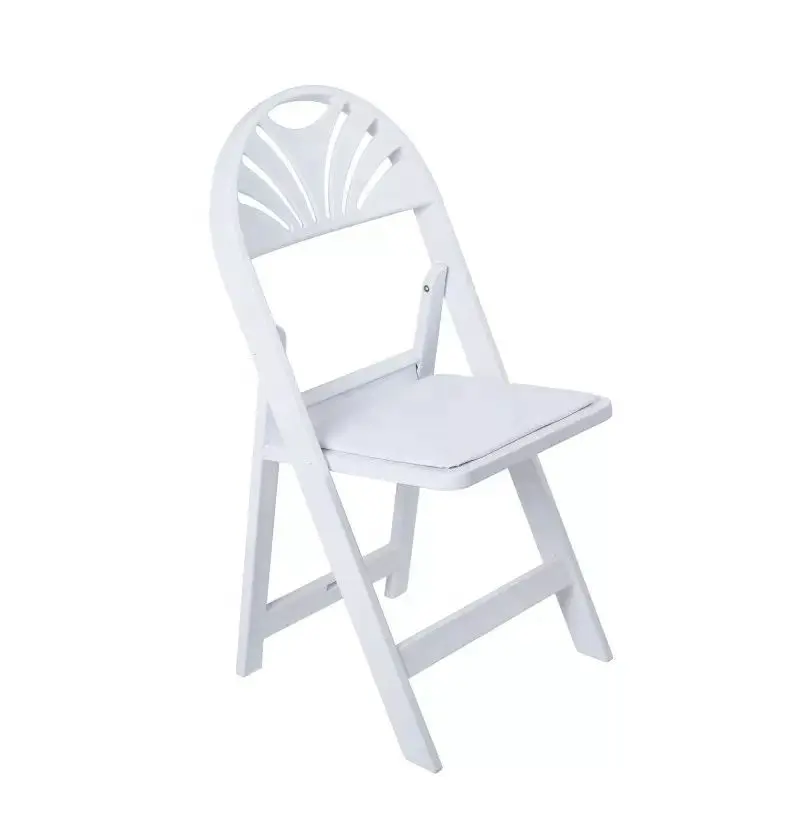 เก้าอี้พับตาข่ายพลาสติกสีขาวทนทานสำหรับงานเลี้ยงงานแต่งงานปาร์ตี้ลานสวน