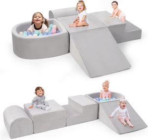 Ensemble de jeu tunnel et blocs d'escalade Playwork Custom Stable Foam Soft Cover 5 pièces pour tout-petits, lavable, pour usage intérieur - Product Image 2