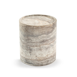 Newstar Natuursteen Plint Grey Marmeren Tafel Italiaanse Marmeren Stenen Kruk Zilver Travertijn Bijzettafel - Product Image 4