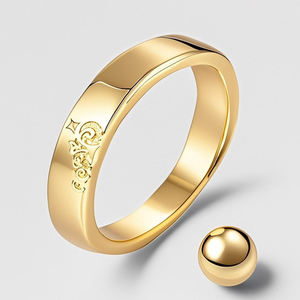 Bagues de fiançailles bague ronde brillante bague en argent 925 plaqué or sculpture gratuite bague pour hommes et femmes personnalisation du nom - Product Image 2