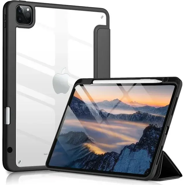 Shemax Casing Laptop kustom, sarung pelindung kulit Laptop jepret untuk iPad Pro 11 inci kulit TPU banyak lipat