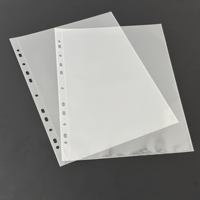 Pochette de rangement transparente en plastique PP grand format A4, double face, avec 11 trous pour inserts d'album photo et reliure à feuilles mobiles