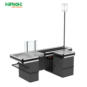 New Design Colourful Stainless Steel Red Convenience Store Supermarket Checkout <strong>Counter</strong> For Sale - Product Image 3
