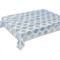 Nappe de table en PVC à motif damassé doré de luxe, imprimé floral médaillon vintage, imperméable et anti-taches, en plastique
