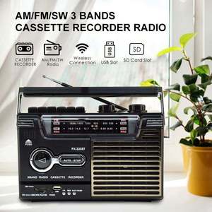 Retro Portable Cassette Recorder AM FM SW Radio BT <b>USB</b> TF Card Dual <b>Speakers</b> For Home Office Travel Use Stereo Boombox - Product Image 4