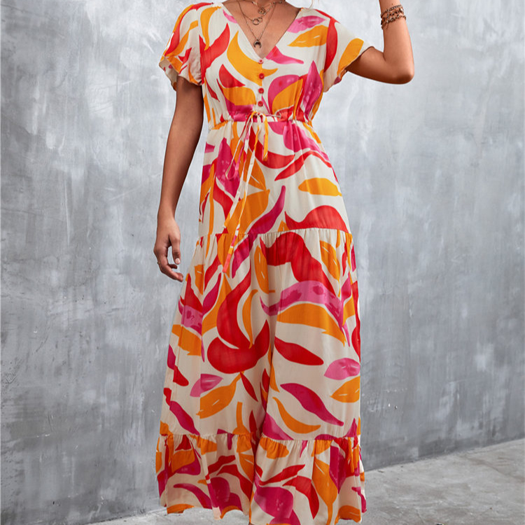 Summer Chic Maxi Dresses Women Wholesale Boho Floral Dress Short Sleeve Vacation Casual Women African Dress With Button| Alibaba.com Summer Chic Maxi Dresses Women Wholesale Boho Floral Dress Short Sleeve Vacation Casual Women African Dress With Button| Alibaba.com