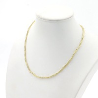 Collier élégant et simple en laiton plaqué or avec perles et chaîne à billes géométriques, unisexe, idéal pour mariage, fiançailles, fête ou comme cadeau