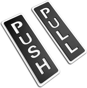 Plaque acrylique personnalisée pour porte poussoir plaques de porte de bureau d'hôtel blanc/noir - Product Image 1