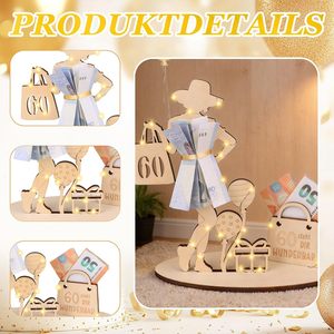 Letrero de Madera con Luz LED, Paquete de <span class=keywords><strong>Regalo</strong></span> de <span class=keywords><strong>Cumpleaños</strong></span>, Decoración de Mesa Personalizada para Aniversario de Bodas, Adorno Artesanal para el Hogar - Product Image 5