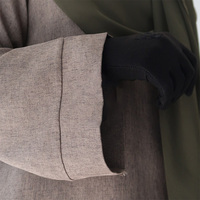 Abaya en lin fermée de qualité supérieure respirante personnalisable Abaya manteau en lin Abaya pour femmes robe musulmane en lin