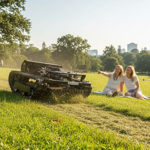 Бесплатная доставка! 100% дистанционно управляемая газонокосилка-робот на гусеничном ходу для сада, бензиновая газонокосилка-триммер для травы - Product Image 2