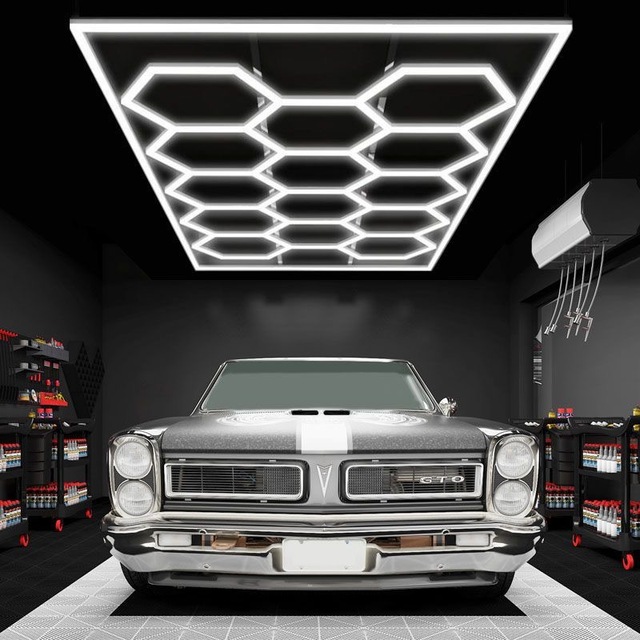 Ceiling Lighting Hexagon LED Work Light for Garages Car Wash Detailing Honeycomb Style Garage LED Light