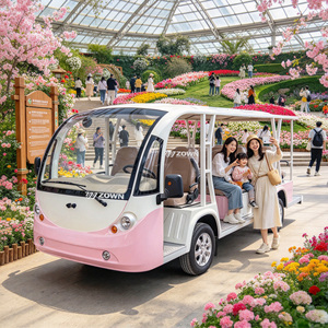 รถบัสไฟฟ้าชมวิว 17 ที่นั่ง ได้รับการรับรองมาตรฐาน CE สีสั่งทำพิเศษ สำหรับการดำเนินการนำเที่ยวสถานที่ท่องเที่ยว - Product Image 1