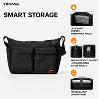 Sac de sport imperméable à bandoulière avec pochette amovible pour articles mouillés et secs, poche isotherme pour bouteille et compartiment rembourré pour ordinateur