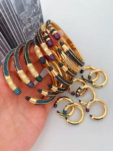 Creative Pencil Cuff <strong>Bangle</strong> for Women <strong>Copper</strong> 18K Gold Plated Colorful Cubic Zirconia Open Bracelet Unique Teacher Jewelry Gift - Product Image 6