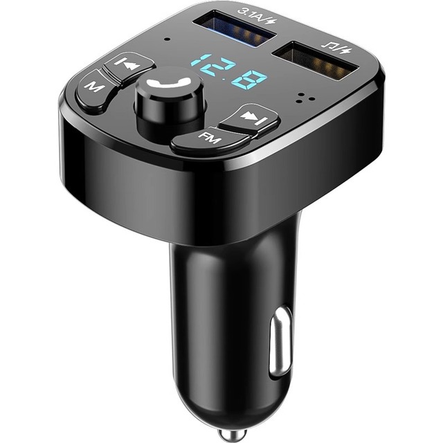New Car Hands-free BT 5.0 FM Transmitter Car Kit MP3 Modulator Player Handsfree Audio Receiver 4 USB Fast Charger