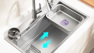 304 Stainless Steel Kitchen Handmade Nano Double <b>Step</b> Sink Set Vegetable Washing Basin Dish Washing Sink - Product Image 2