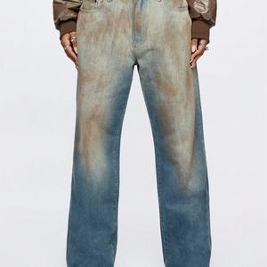Dernier design de jeans baggy délavés, style Y2K vintage, coupe droite, streetwear hip-hop, pantalon large en denim pour femmes - Product Image 2