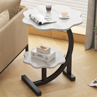 Meuble de salon moderne en métal léger, table console mobile à double niveau pour chambre, appartement, balcon, hôtel