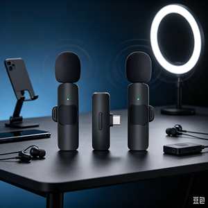 Microphone sans fil K9, microphone <span class=keywords><strong>cravate</strong></span> sans fil, microphone lavalier sans fil, microphone portable audio-vidéo sans fil - Product Image 1