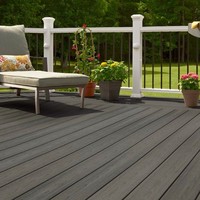 Kit complet de terrasse moderne en composite bois-plastique (WPC) imperméable, lisse, décoratif, avec gaufrage 3D, 18 mm