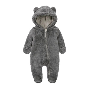 Combinaison Bébé Ours en Peluche Mignonne à Manches Longues Hiver, Grenouillère Personnalisée à Capuche, Pyjama Thermique pour Nouveau-né - Product Image 3