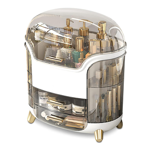 Exhibidor de Maquillaje y Cosméticos al por Mayor con Cajón, Caja de Almacenamiento de 2 Niveles para Productos de Cuidado de la Piel, para Baño o Encimera - Product Image 1