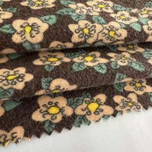 قماش مخملي للفساتين مزين من الصوف المدبوغ المصقول والبوليستر 160gsm نسيج مخملي صغير مطبوع عليه زهور - Product Image 2
