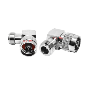 Conector macho tipo N de 50 ohmios a conector hembra en ángulo recto de 90 grados conectores adaptadores coaxiales RF en Stock - Product Image 1