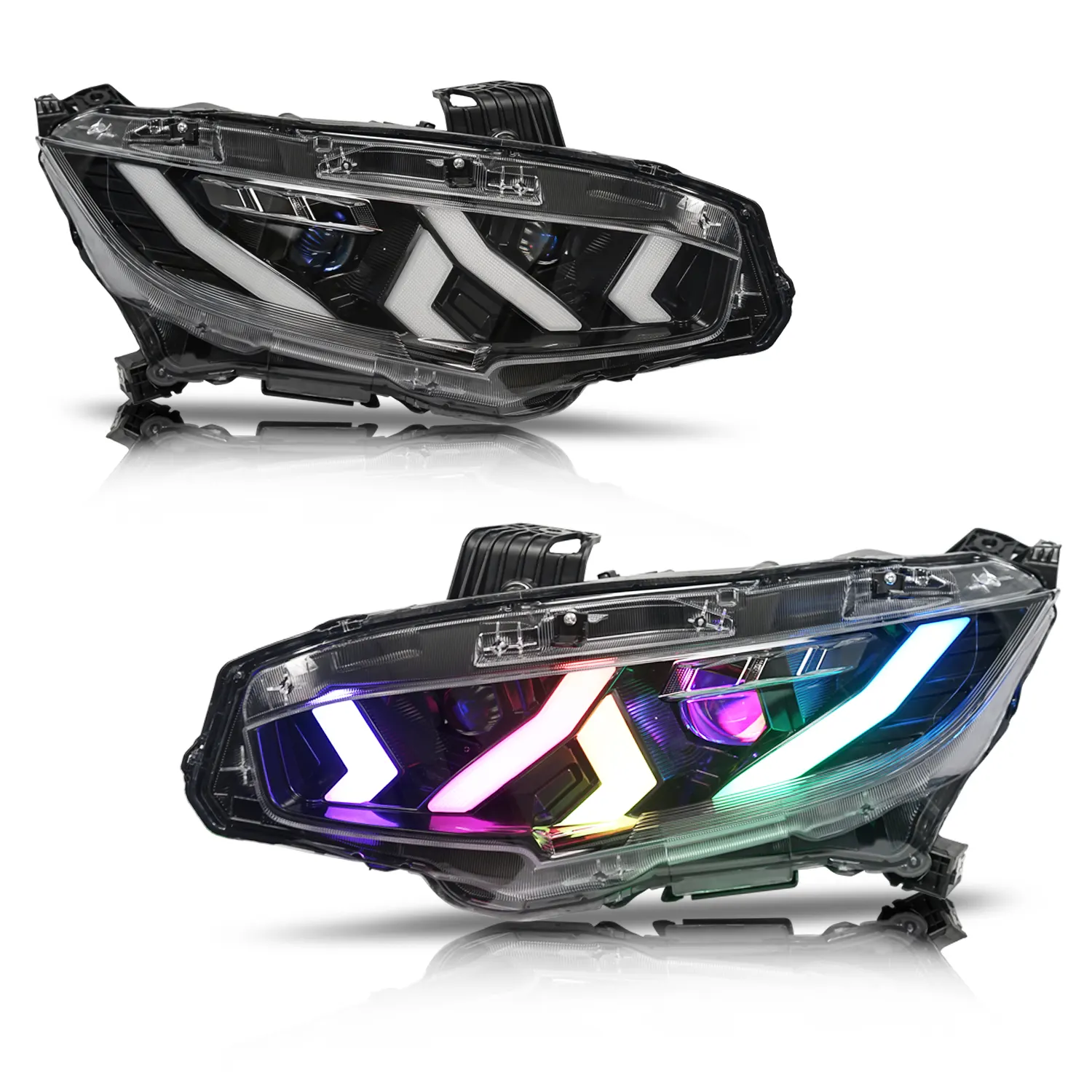 Archaic Civic 10th Gen lampada anteriore RGB Lamborghini Design berlina Hatchback sequenziale Demon Eye fari per Honda Civic 16-20