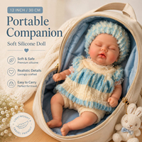 Poupée Reborn en silicone solide de 12 pouces, toucher super doux, réaliste, jouet de collection pour bébé, cadeau