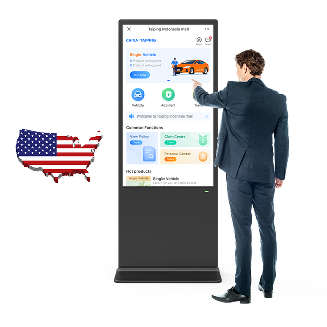 High Quality Touch Screen Floor Standing Digital Signage 65 55 Custom Kiosk Advertising Screen Totem Monitor With Q&A Software