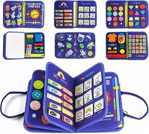 Nuevo Tablero de Actividades Sensoriales para Niños Pequeños de 1, 2, 3 y 4 Años, Juguetes Educativos para Viajes, Libro de Actividades Montessori de Fieltro - Product Image 3