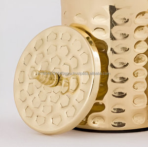 Luxury Diamond Hammered Handmade Soy Wax & <b>Paraffin</b> Wax Candle Jar with Lid for Christmas & Ramadan Parties - Product Image 4