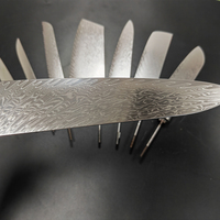 DM10BD1 Fertig montierte Griffe für Damastmesser – Schäfte mit Rattenschwanz-Design und Federstruktur – Scharfe Messerklingen für die Damastmesserherstellung