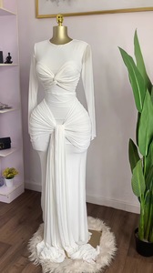 Nuovi Vestiti Lunghi da Donna Aderenti a Portafoglio a Manica Lunga e Scollo Rotondo in Tinta Unita di Sehe Fashion - Product Image 5