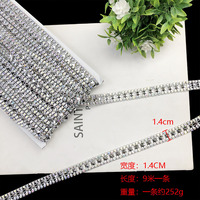 Vente en gros de ruban de dentelle tissé en chaîne de diamants dorés et argentés de 1,4 cm, style ethnique, pour couture à la main, vêtements, bijoux, tenue de bal de fin d'année, pour mère