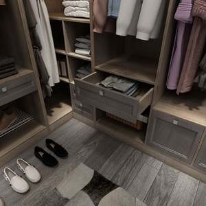 Modern Villa Solid Wood Bedroom Wardrobe Cloakroom Island Set Customized with Desk and Dressing Table - Product Image 2