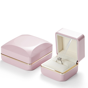 EVERWIN Octagonal Spray <strong>Painted</strong> LED Light <strong>Box</strong> with Printed logo Brown <strong>Jewelry</strong> Diamond Ring Pendant Gold Border <strong>Jewelry</strong> <strong>Box</strong> - Product Image 3