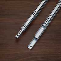 Glissières de tiroir à double extension bidirectionnelle mini 17 mm pour armoires de rangement de cuisine et salle de bain résidentielles, installation facile