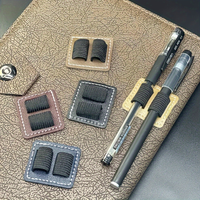 Support de stylo élastique en cuir pour carnets et tablettes, auto-adhésif, 2 trous, pochette de rangement pour stylet d'ordinateur portable