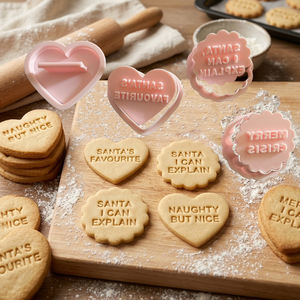 Emporte-pièce et emporte-pièce à embosser pour biscuits de Noël avec mots personnalisés, tampon à mots personnalisés pour emporte-pièces et moules à embosser pour biscuits et fondant - Product Image 1