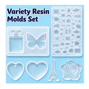 TOYSRUNNER Jewelry Craft <b>DIY</b> <b>Kit</b> Hard Crystal Clear UV Epoxy LED Lamp Silicone Molds Glitter Foil Flowers Pendants Earrings - Product Image 6