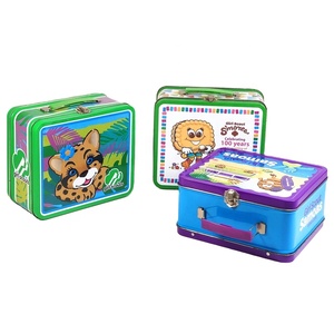 Embossed LOGO Tin Lunch Box Kids Toys Food Grade Custom Lunch Cookies Rectangular Portable Metal Tin Box Tin Lunch Boxes