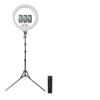 Anneau lumineux LED RL-12A 45W 120V-230V avec support de 2 m, intensité réglable, température de couleur 3200K-5500K pour la photographie et le maquillage